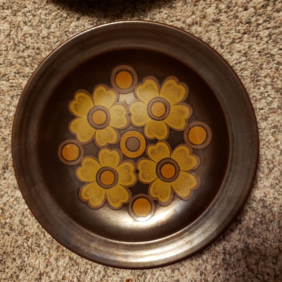 4 Denby Style Stoneware Salad Plates 70s Vintage - Picture 2 of 3